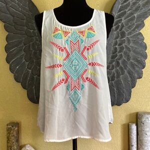 Forever 21 Tank Top With Embroidery